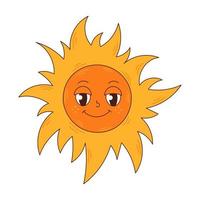 Vector groovy sun character