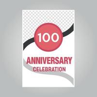 100 years anniversary vector invitation card Template of invitational for print on gray background