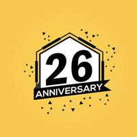 26 years anniversary logo vector design birthday celebration with geometric isolated design