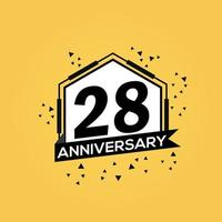 28 years anniversary logo vector design birthday celebration with geometric isolated design