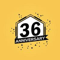 36 años aniversario logo vector diseño cumpleaños celebracion con geométrico aislado diseño