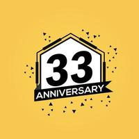 33 years anniversary logo vector design birthday celebration with geometric isolated design