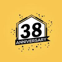 38 years anniversary logo vector design birthday celebration with geometric isolated design