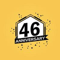 46 years anniversary logo vector design birthday celebration with geometric isolated design