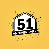 51 years anniversary logo vector design birthday celebration with geometric isolated design