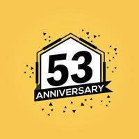 53 years anniversary logo vector design birthday celebration with geometric isolated design