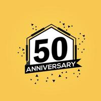 50 años aniversario logo vector diseño cumpleaños celebracion con geométrico aislado diseño