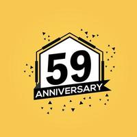 59 years anniversary logo vector design birthday celebration with geometric isolated design