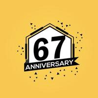 67 years anniversary logo vector design birthday celebration with geometric isolated design