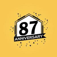 87 years anniversary logo vector design birthday celebration with geometric isolated design