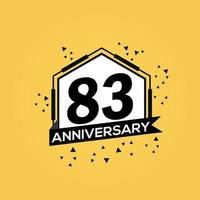 83 years anniversary logo vector design birthday celebration with geometric isolated design
