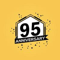 95 years anniversary logo vector design birthday celebration with geometric isolated design