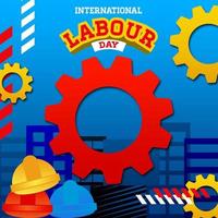 Happy Labor Day. Poster or Banner. 1 May International labour day photo