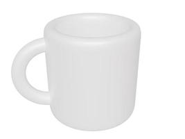 taza blanca de dibujos animados. renderizado 3d foto