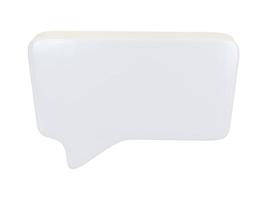 White rectangular dialog bubble. 3d render. photo