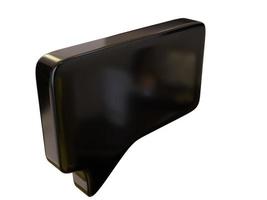 Black rectangular dialog bubble. 3d render photo