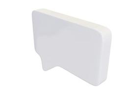 White rectangular dialog bubble. 3d render. photo