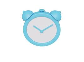 Blue cartoon alarm clock. 3d render. photo