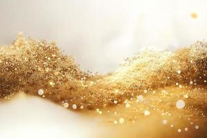 Light Christmas golden luxury glitter background. photo