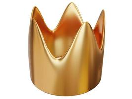 Golden cartoon crown. 3d render. photo