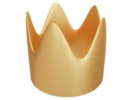 Golden cartoon crown. 3d render. photo