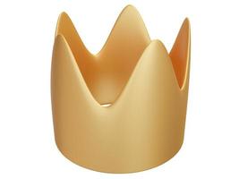 Golden cartoon crown. 3d render. photo