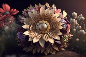 3d flower boho render photo