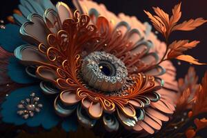 3d flower boho render photo