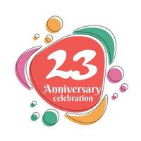 23rd anniversary celebration logo colorful design with bubbles on white background abstract vector illustration