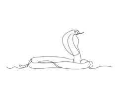 abstract Snake, cobra Continuous One Line Drawing vector