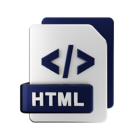 3d html file icona illustrazione png