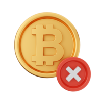 3d bitcoin cryptocurrency icon illustration png