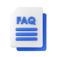 3d frequently asked questions icon illustration render png