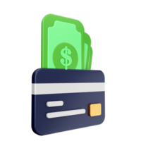 3d payment money dollar credit card png