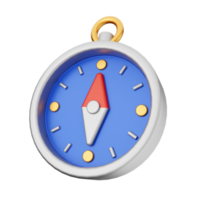 3d compass icon render illustration png