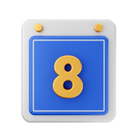 3d calendar icon illustration render png