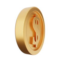 3d coin dollar gold png