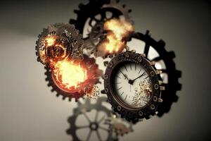 illustration of a watch explodes in gears photo