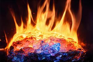 illustration of fire burning ice photo