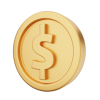 3d pièce de monnaie dollar or png