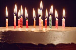 illustration of birthday candles on a cake photo