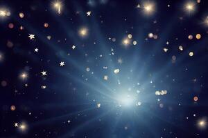 illustration of bokeh background with twinkling stars photo