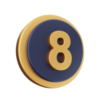 3d number icon illustration png