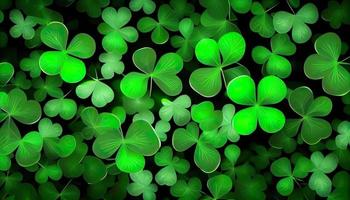 Clover background for St. Patricks Day. Ai render. photo