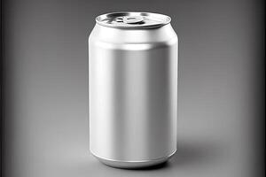 Empty metal can mockup. photo