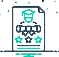 mix icon for graduates vector