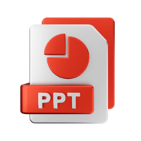 3d ppt file icon illustration png