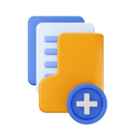 3d file add new folder icon illustration png