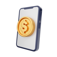 3d money coin dollar icon illustration png