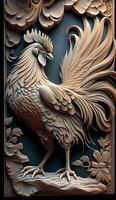 Rooster in art deco - photo